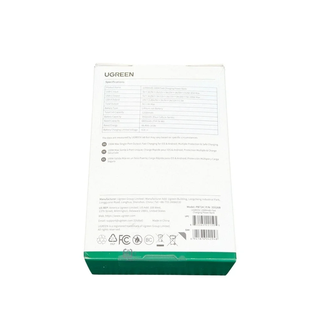 R8U UGREEN - Nexode 100W 12000mAh Fast Charge Power Bank with Smart Display Used